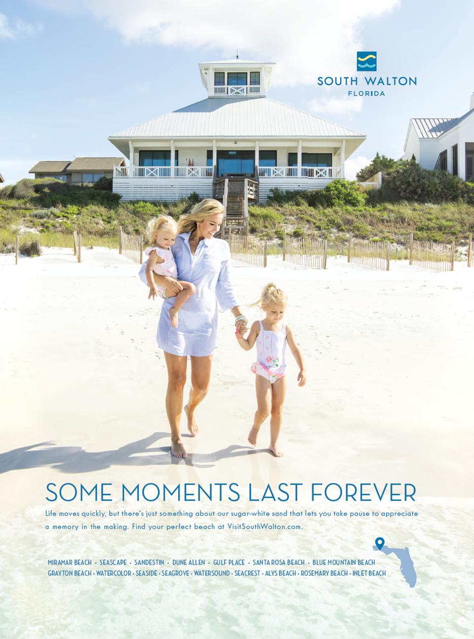 One of the six print ads featured in Walton County Tourism Department’s award-winning “Moments” campaign.